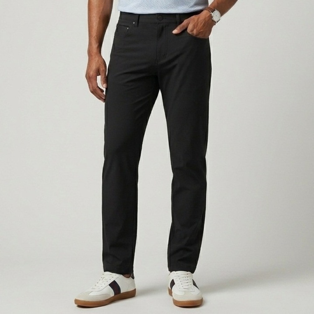 7 Diamonds Slim Fit Pants Mens 31x32 Black Golf Performance Chino Stretch